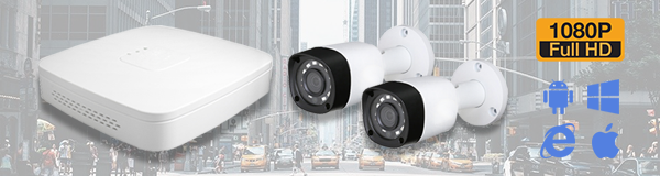 Система видеонаблюдения из 2-х камер видеонаблюдения для уличной установки с качаством изображения FullHD (1080P).